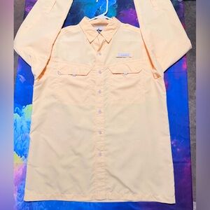 Men's Yellow Button-Down Casual Long Sleeve Shirt